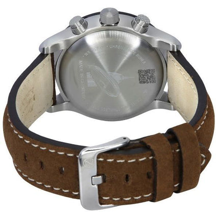 Montre pour homme Zeppelin Night Cruise chronographe bracelet en cuir cadran vert Quartz 72884 100M