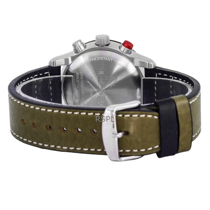 Montre Homme Zeppelin Eurofighter Chronographe Bracelet Cuir Cadran Beige Quartz 7298-5 72985 100M