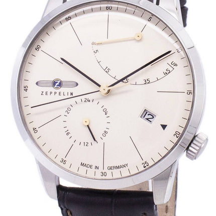 Zeppelin série Flatline Power Reserve Allemagne fait 7366-5 73665 montre homme
