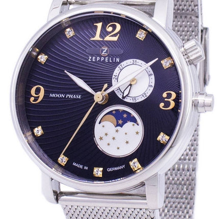 Zeppelin série Luna Moon Phase Allemagne fait 7637M-3 M 7637 3 Women Watch