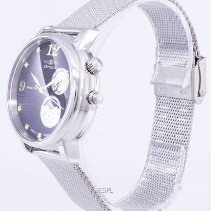 Zeppelin série Luna Moon Phase Allemagne fait 7637M-3 M 7637 3 Women Watch