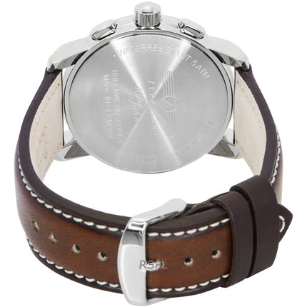 Montre pour homme Zeppelin 100 Jahre chronographe bracelet en cuir cadran beige quartz 76746