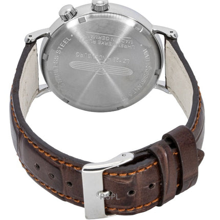 Montre homme Zeppelin Hindenburg 80445, bracelet en cuir marron, cadran beige, quartz