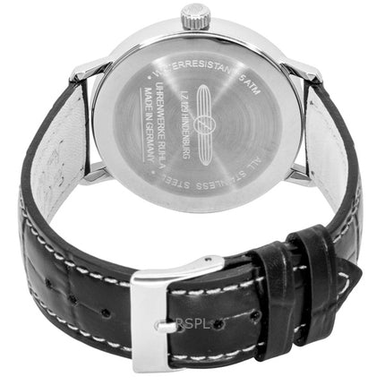 Montre homme Zeppelin LZ 129 Hindenburg, bracelet cuir, cadran vert, mouvement quartz, référence 80484