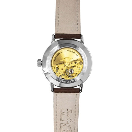 Montre homme Zeppelin LZ129 Hindenburg, bracelet cuir, cadran beige, automatique, référence 80565