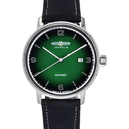 Montre pour homme Zeppelin Hindenburg LZ129, bracelet en plastique recyclé, cadran en céramique écologique vert et noir, automat