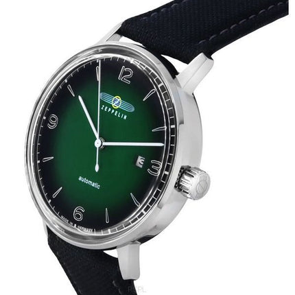 Montre pour homme Zeppelin Hindenburg LZ129, bracelet en plastique recyclé, cadran en céramique écologique vert et noir, automat