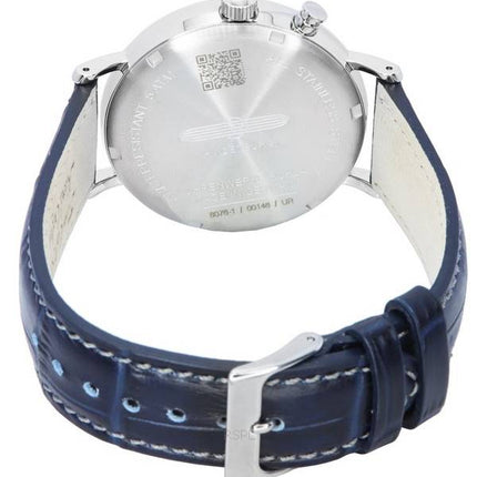 Montre homme Zeppelin LZ 129 Hindenburg reconditionnée, bracelet cuir, phase de lune, cadran blanc, quartz 80761