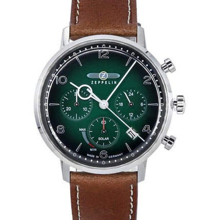 Montre Homme Zeppelin LZ129 Hindenburg Chronographe Vert Foncé Biogranulé Cadran Solaire 80864N