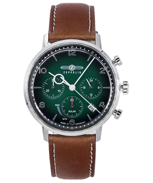 Montre Homme Zeppelin LZ129 Hindenburg Chronographe Vert Foncé Biogranulé Cadran Solaire 80864N