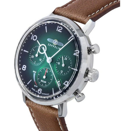 Montre Homme Zeppelin LZ129 Hindenburg Chronographe Vert Foncé Biogranulé Cadran Solaire 80864N