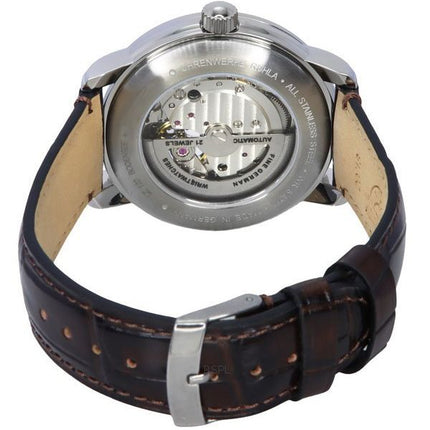 Montre Zeppelin LZ 120 Bodensee avec bracelet en cuir à cœur ouvert et cadran vert automatique 81664 pour homme