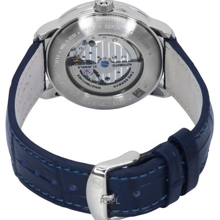 Montre automatique pour homme Zeppelin Atlantic avec bracelet en cuir et cadran bleu 84603