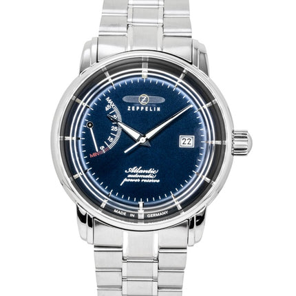 Montre homme Zeppelin Atlantic 8462MB3 en acier inoxydable, cadran bleu, automatique