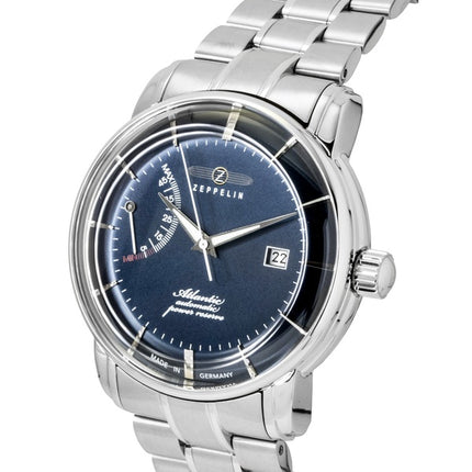 Montre homme Zeppelin Atlantic 8462MB3 en acier inoxydable, cadran bleu, automatique