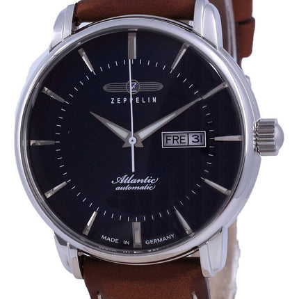 Montre homme Zeppelin 8466-3 84663, cadran bleu Atlantique, bracelet cuir, automatique, remise à neuf
