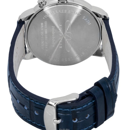 Montre homme Zeppelin Friedrichshafen 85363 à quartz avec bracelet en cuir bleu et cadran bleu