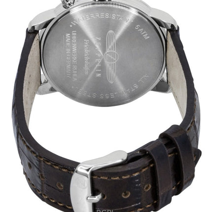 Montre homme Zeppelin Friedrichshafen 85365, bracelet en cuir marron, cadran doré, quartz