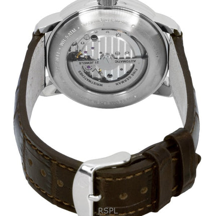 Montre automatique pour homme Zeppelin Friedrichshafe 85665, bracelet en cuir marron, cadran doré et cœur ouvert