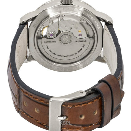 Montre automatique pour femme Zeppelin Friedrichshafen, bracelet en cuir, cœur ouvert, cadran vert, modèle 85672