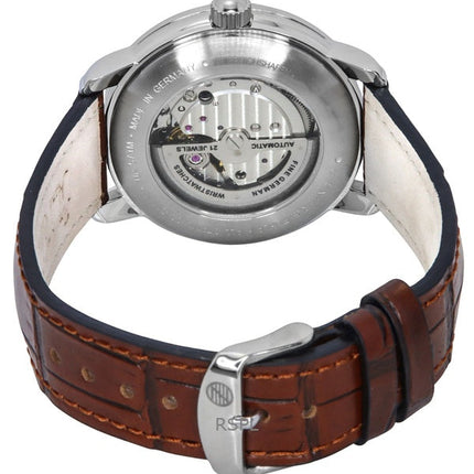 Montre automatique pour homme Zeppelin Friedrichshafen avec bracelet en cuir et cadran blanc 85681