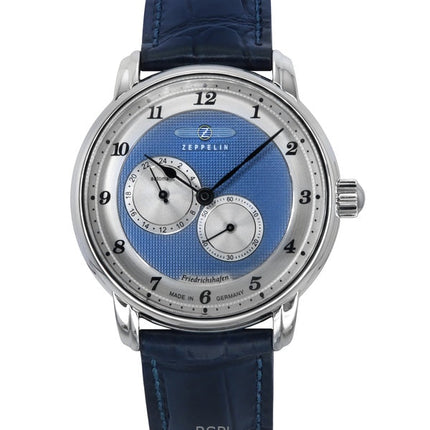 Montre automatique pour homme Zeppelin Friedrichshafen avec bracelet en cuir et cadran bleu 85683