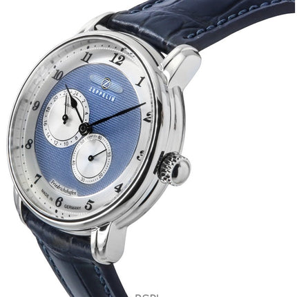 Montre automatique pour homme Zeppelin Friedrichshafen avec bracelet en cuir et cadran bleu 85683