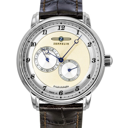 Montre homme Zeppelin Friedrichshafen, bracelet cuir, cadran champagne, automatique 85685