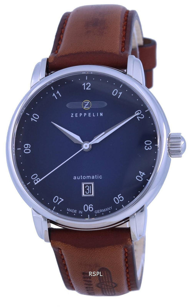 Montre pour homme Zeppelin New Captain',s Line avec bracelet en cuir automatique 8652-3 86523