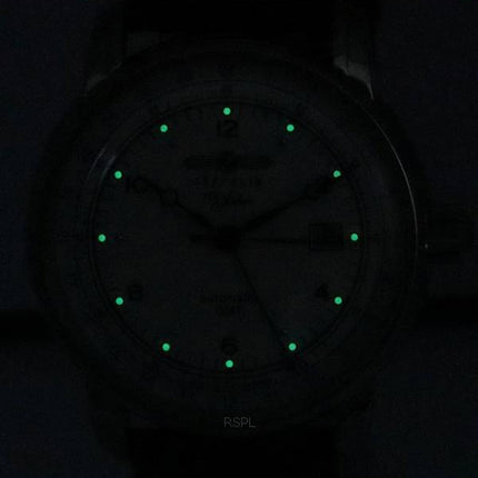 Montre pour homme Zeppelin 100 Jahre GMT bracelet en cuir cadran argenté automatique 86661