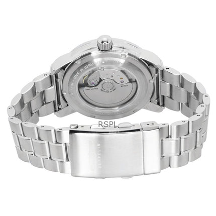 Montre automatique pour homme Zeppelin 100 Jahre GMT en acier inoxydable avec cadran argenté 8666MB1