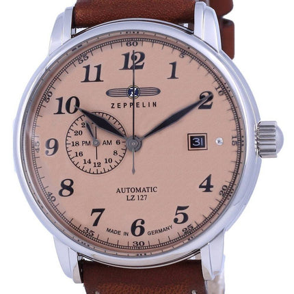 Montre homme Zeppelin LZ127 Graf cadran beige en cuir automatique 8668-5 86685