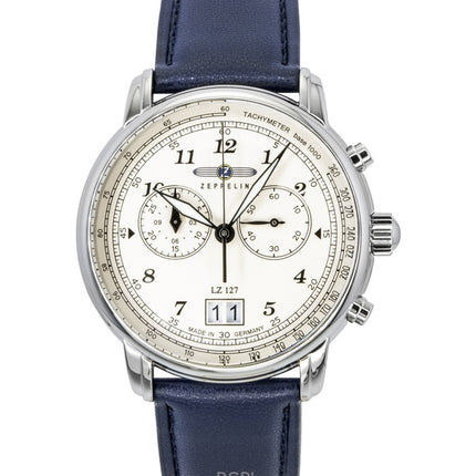 Zeppelin LZ127 Chronograph Vegan Leather Strap Beige Dial Quartz 86841 Men's Watch