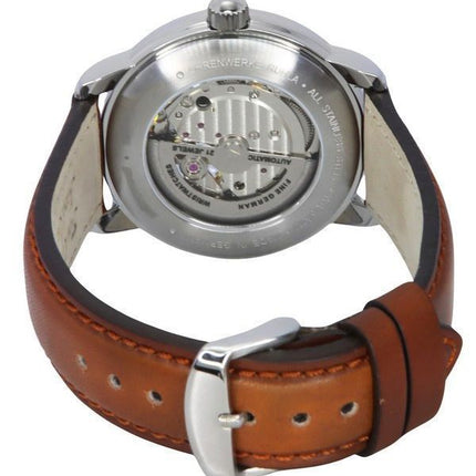 Montre Zeppelin Mediterranee pour homme, bracelet en cuir, cœur ouvert, cadran beige, automatique 96665
