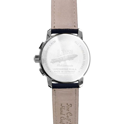 Montre homme Zeppelin Mediterranee Chronographe Bracelet Cuir Cadran Bleu Quartz 96703