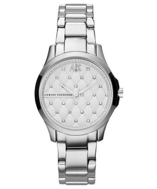 Armani Exchange matelassé de Cristal argenté Cadran montre de AX5208 féminin