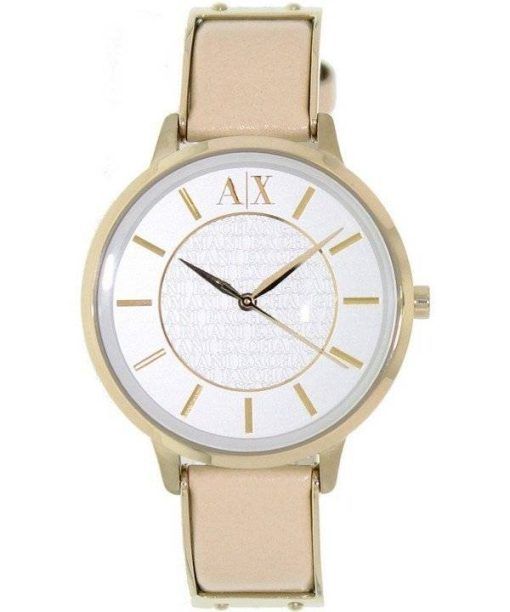 Armani Exchange cadran blanc bracelet AX5301 Ladies Watch cuir