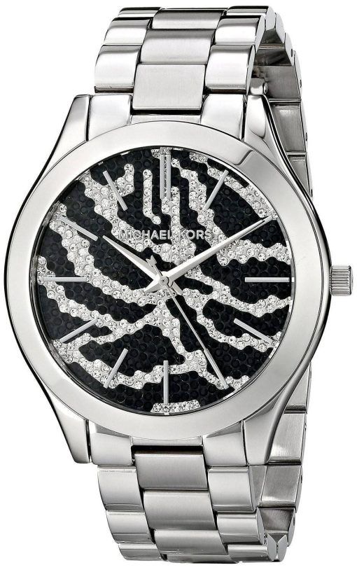 Michael Kors piste Zebra Pattern Crystal Pave MK3314 Women Watch Dial