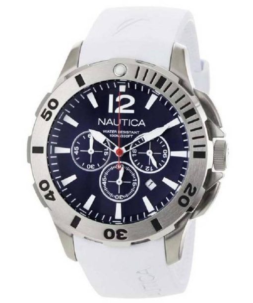 Nautica Chronograph White Resin and Blue Dial N16568G Mens Watch