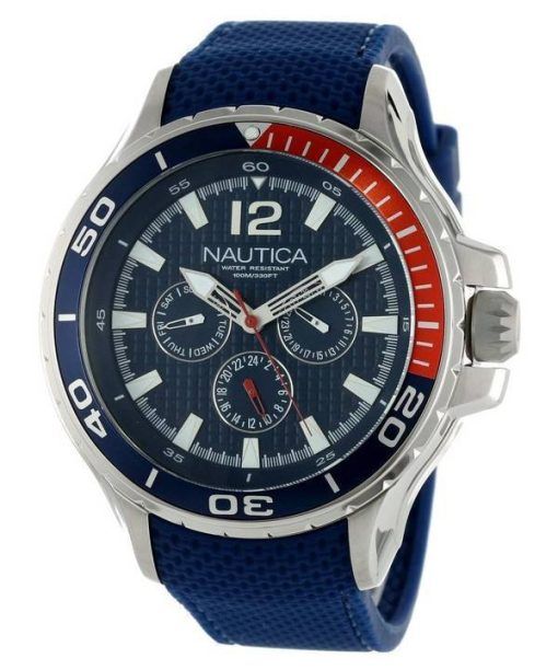 Nautica multifonction résine bleu bracelet N17613G montre homme