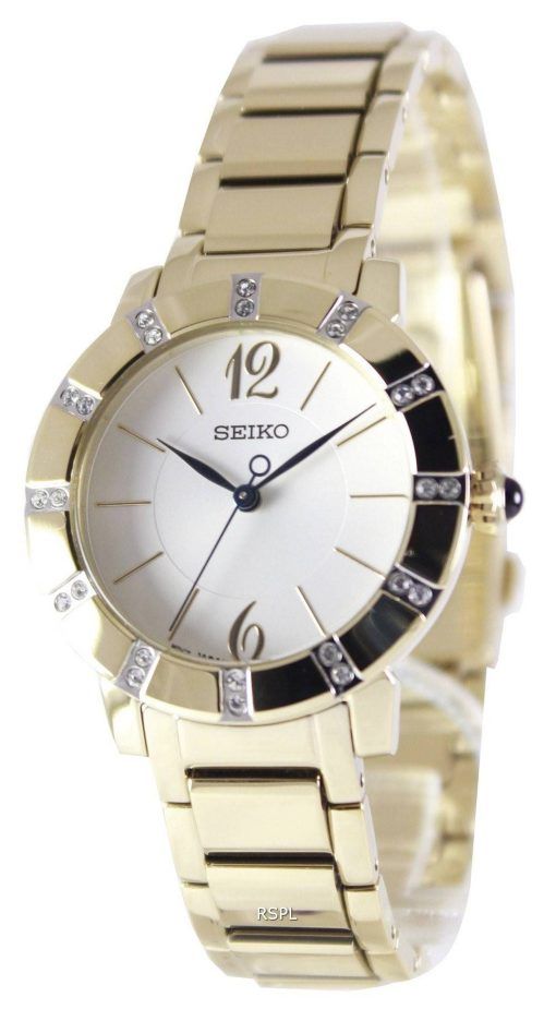 Seiko Quartz Swarovski Crystal Gold Plated SRZ454P1 SRZ454P Women's Watch