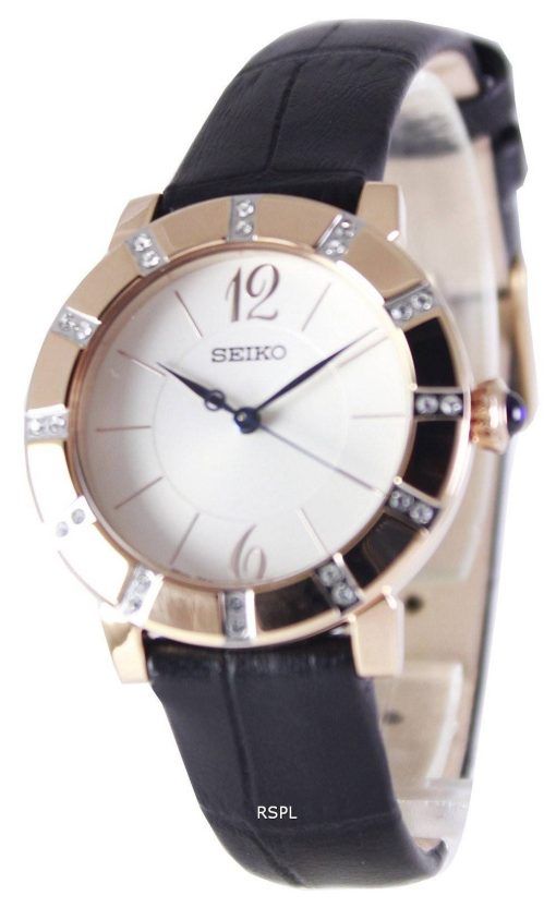 Seiko Quartz Swarovski Crystal rose Gold SRZ456P1 SRZ456P Women's Watch