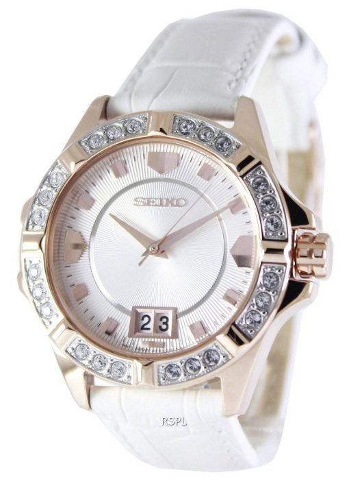 Seiko Quartz Crystals White Dial SUR800P1 SUR800P Women's Watch