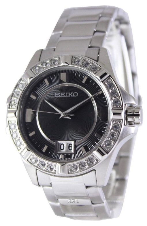 Seiko Quartz Crystals Black Dial SUR807P1 SUR807P Women's Watch