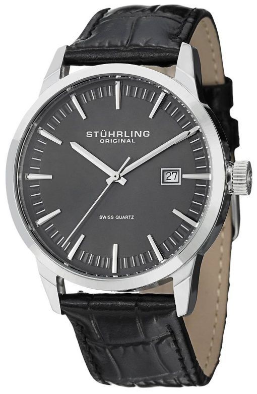 Stührling Original classique Ascot 42 Swiss Quartz Date affichage 555A.02 montre homme
