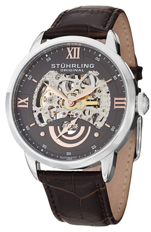 Stührling Original II Executive automatique cadran squelette gris 574.03 montre homme