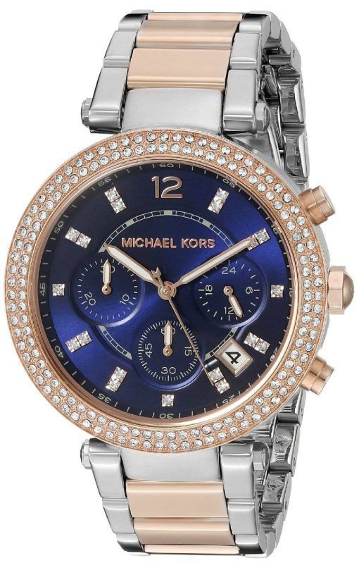 Montre Michael Kors Parker chronographe deux ton cristaux MK6141 féminin