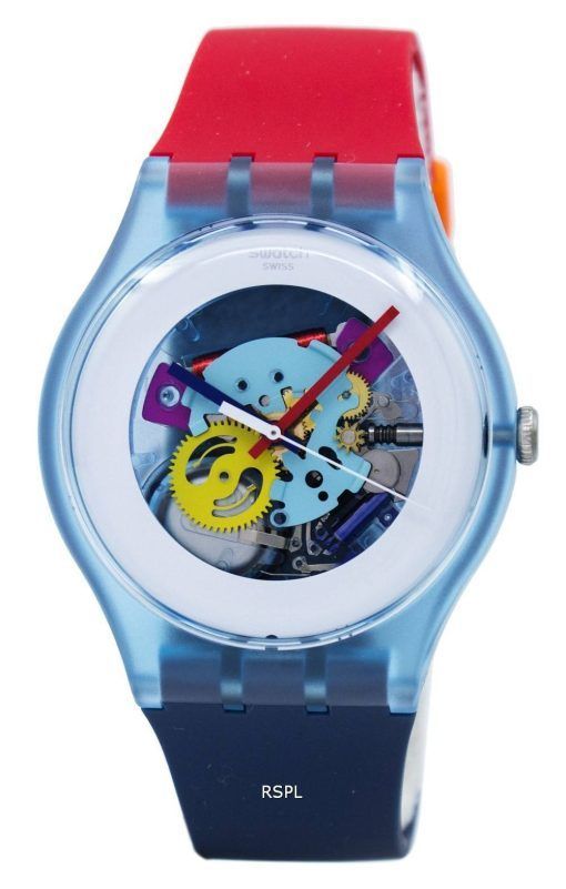 Ma montre unisexe SUOS101 de Quartz laqué de couleur Swatch Originals