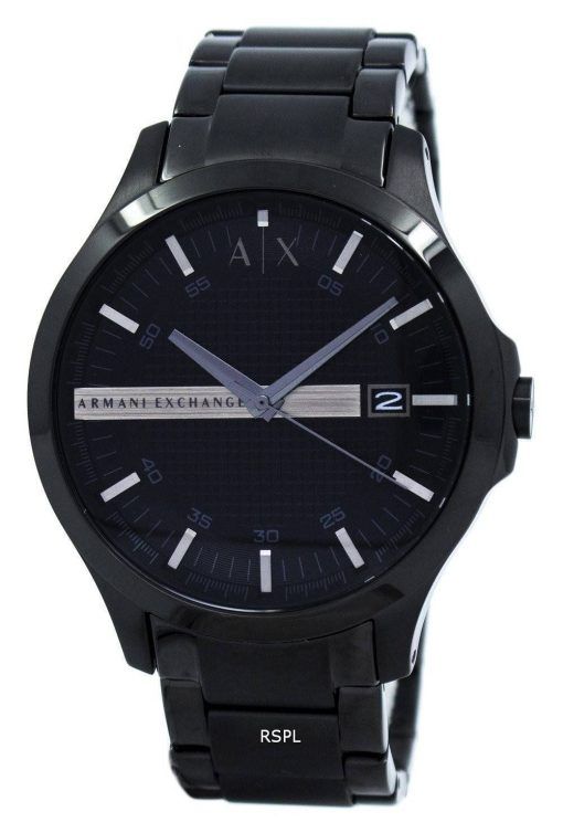 Armani Exchange cadran noir en acier inoxydable AX2104 montre homme