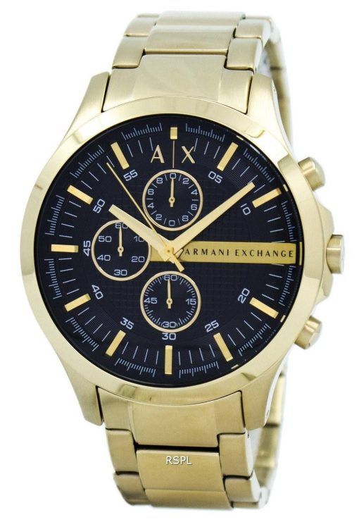 Armani Exchange Quartz doré chronographe cadran noir AX2137 montre homme